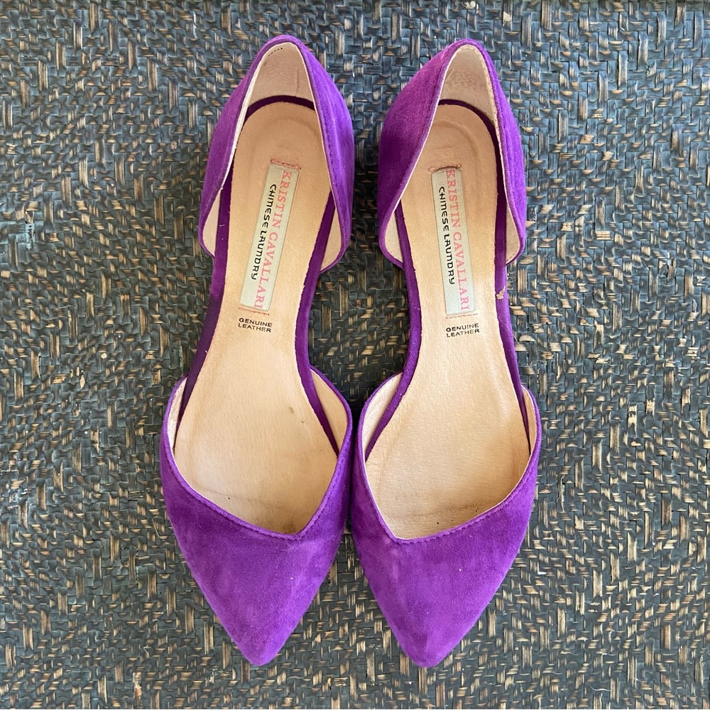 Kristin Cavallari for Chinese Laundry Purple Suede Pointy Toe Flats 8.5/39
